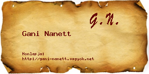 Gani Nanett névjegykártya